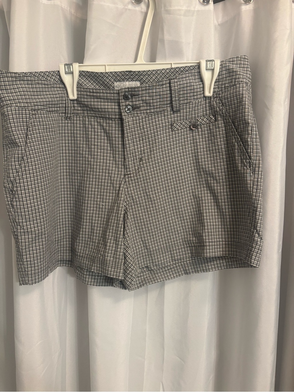 Women’s Columbia Grey Check Tailored Shorts